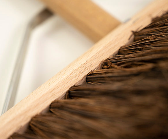 Traditional Wooden Platform Broom With Handle - Medium Stiff